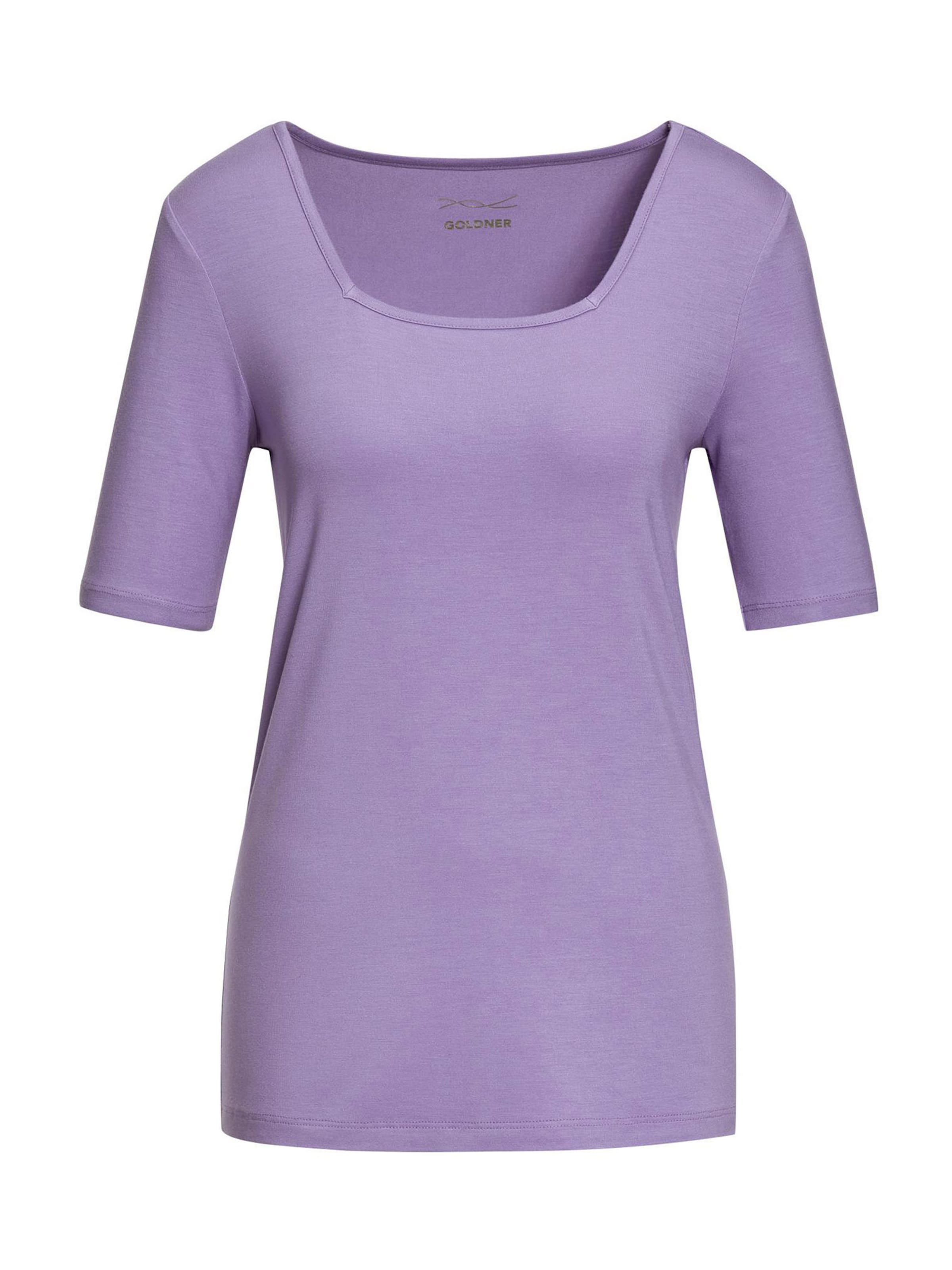Goldner Shirt in Lila: Vorderseite