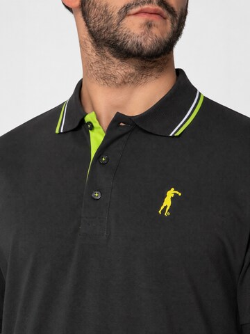 Boxeur des Rues Shirt 'Herren Poloshirt Boxeur des Rues aus Piqué-Baumwolle, Anthrazit, Limettengrüne Akzente' in Grijs