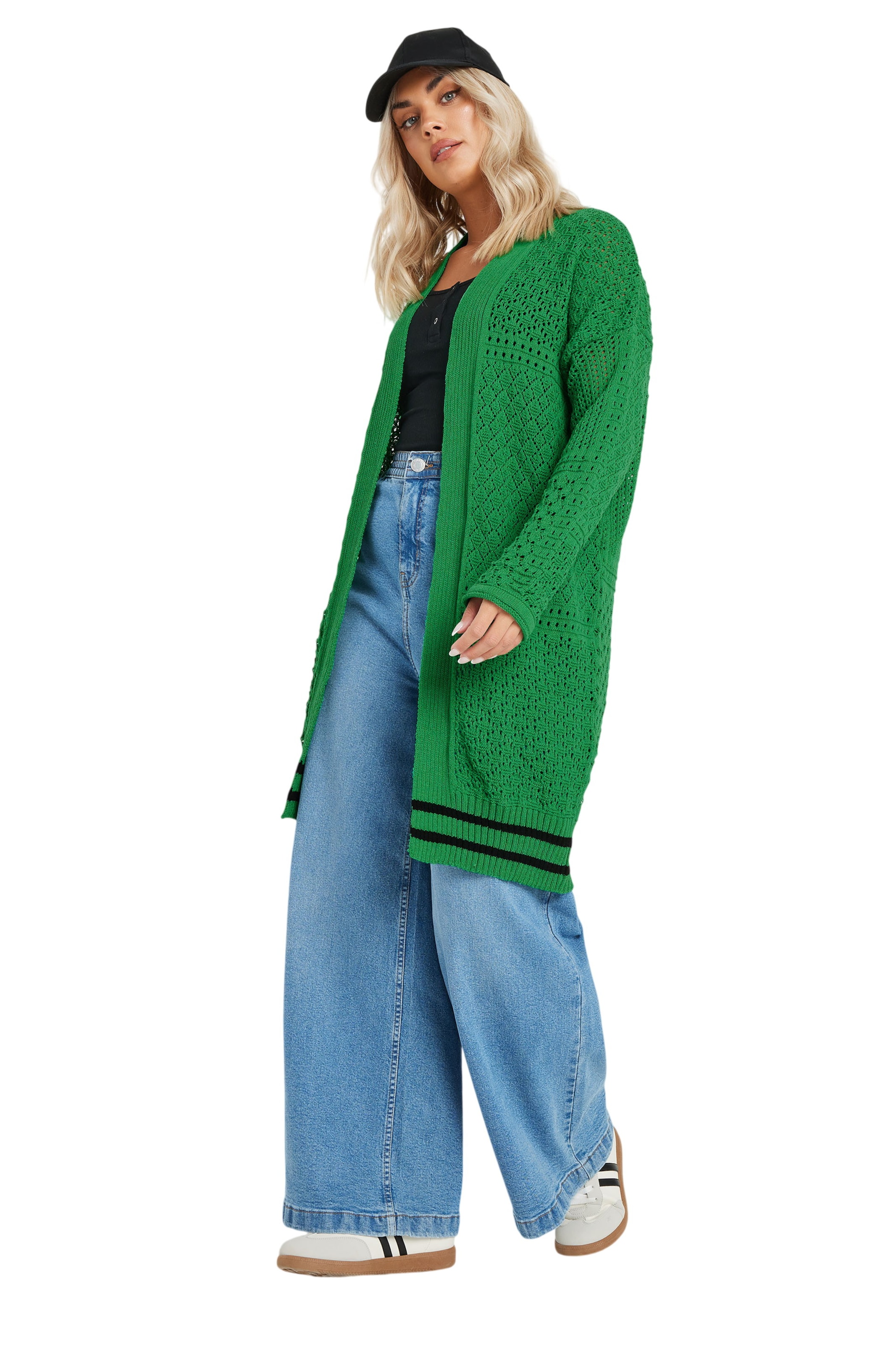 Stil Diva Strickjacke in Grün: Vorderseite