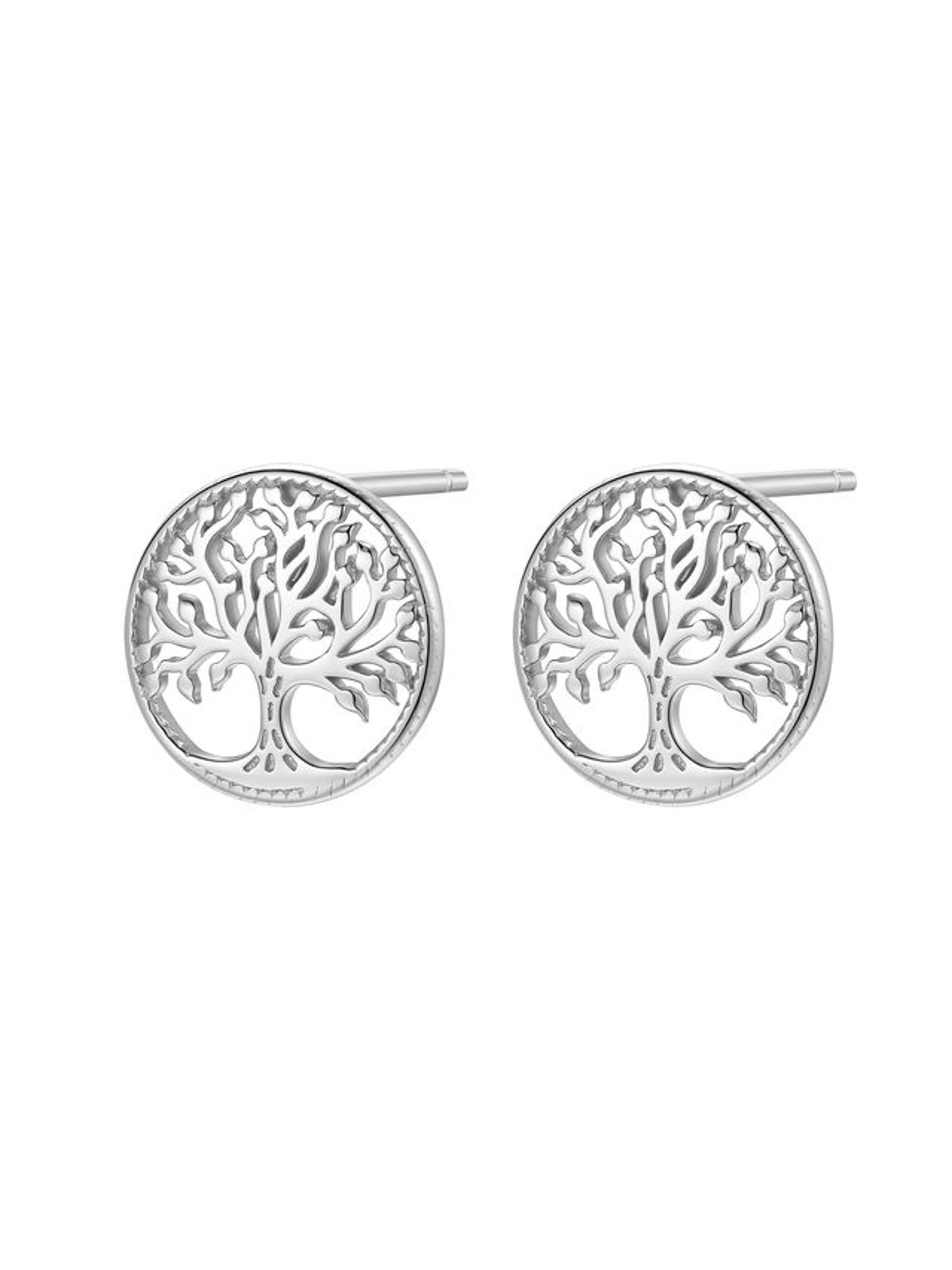 Boucles d'oreilles 'Life Roots' Hey Happiness en argent : devant