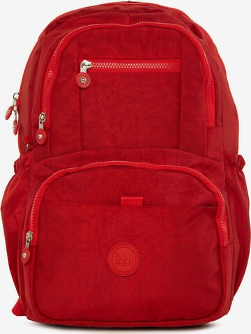 BagMori Backpack in Red: front