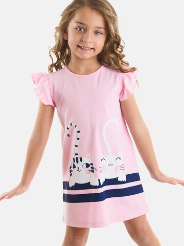 Denokids Dress 'Striped Cats' in Pink: front