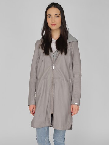 Maze Between-Seasons Coat in Grey: front