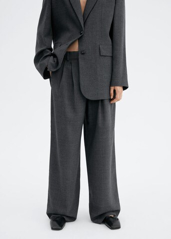 MANGO Wide leg Pantalon 'Milano' in Grijs: voorkant