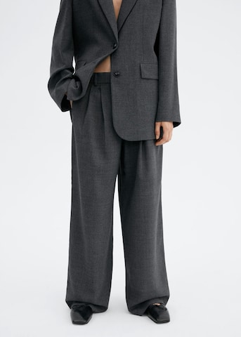 MANGO Wide leg Pleated Pants 'Milano' in Grey: front