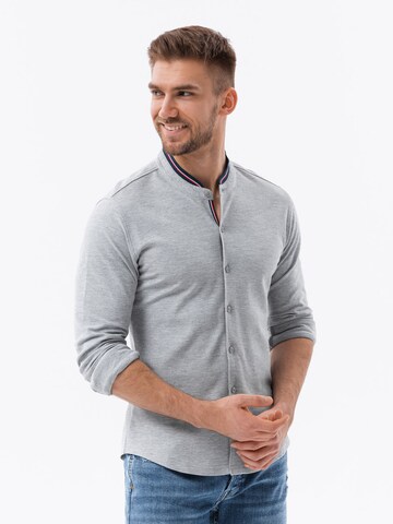 Ombre Slim fit Button Up Shirt 'K542' in Grey: front