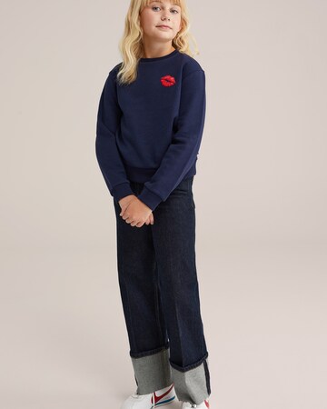 Sweat-shirt WE Fashion en bleu : devant