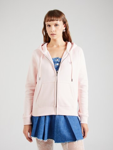 Giacca di felpa di GUESS JEANS in rosa: frontale