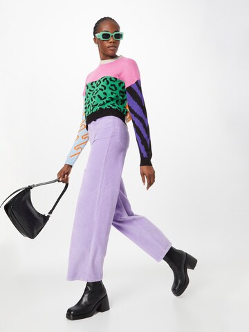 ONLY Wide leg Trousers 'HOPE' in Purple