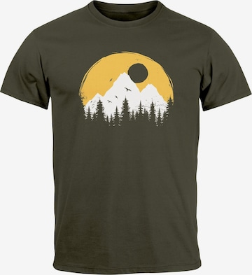 Neverless Shirt 'Mountains' in Green: front