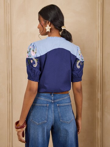love & roses Blouse in Blauw