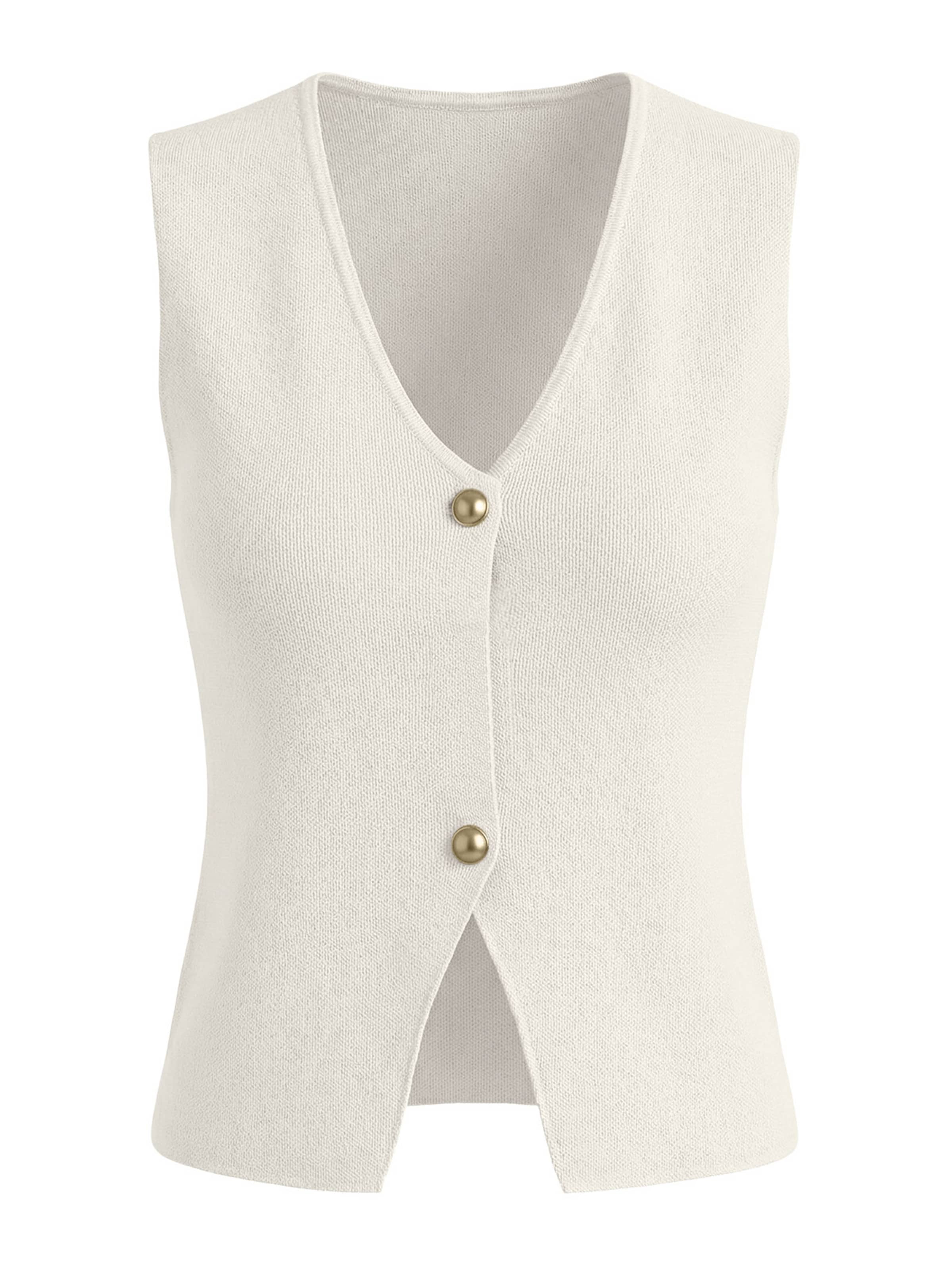 Imily Bela Gebreide bodywarmer in Wit: voorkant