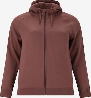 Q by Endurance Athletic Zip-Up Hoodie 'Lanso' in Brown: front