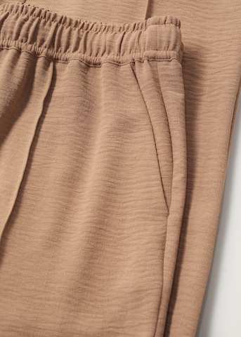 MANGO Szeroka nogawka Spodnie w kolorze brązowy