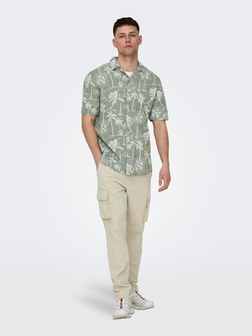 Only & Sons - Regular Fit Camisa 'Caiden' em verde