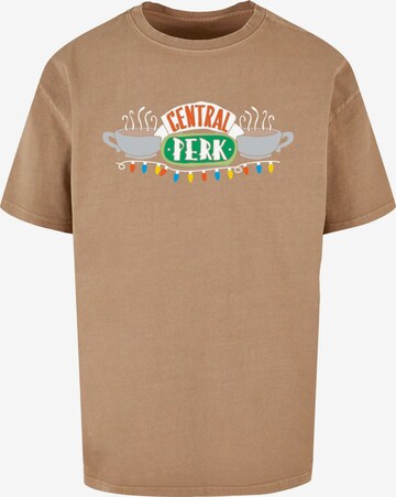ABSOLUTE CULT T-Shirt 'Friends - Central Perk Christmas Lights' in Beige: predná strana