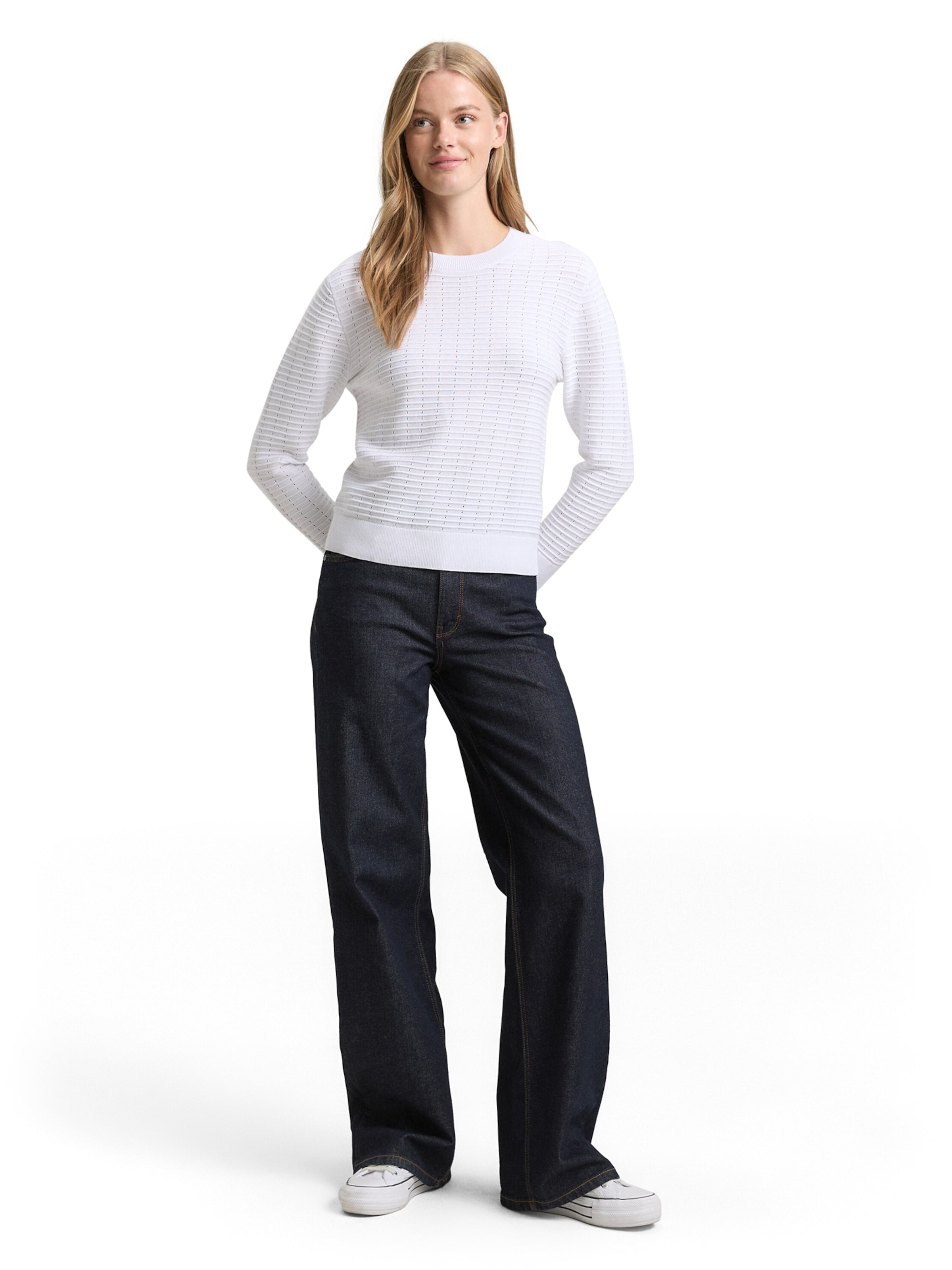 TOM TAILOR DENIM Πουλόβερ σε λευκό