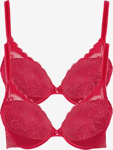 Lisca Push-up BH 'Evelyn' in Rot: Vorderseite