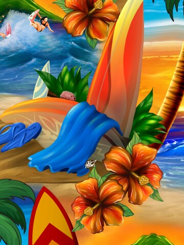 Hawaiihemdshop.de Regular fit Overhemd 'Surfer's Paradise' in Oranje