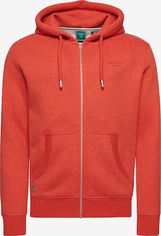 Superdry Sweatvest in Rood: voorkant