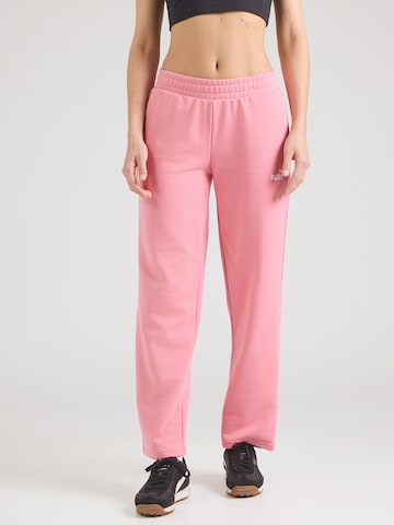 PUMA Ohlapna forma Športne hlače 'ESS No. 1' | roza barva: sprednja stran