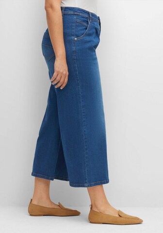 SHEEGO Wide leg Pleated Jeans in Blue