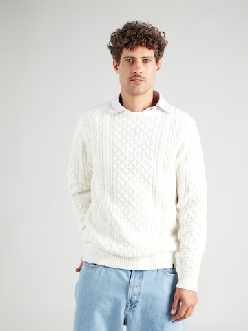 INDICODE JEANS Pullover 'Belinski' i hvid: forside