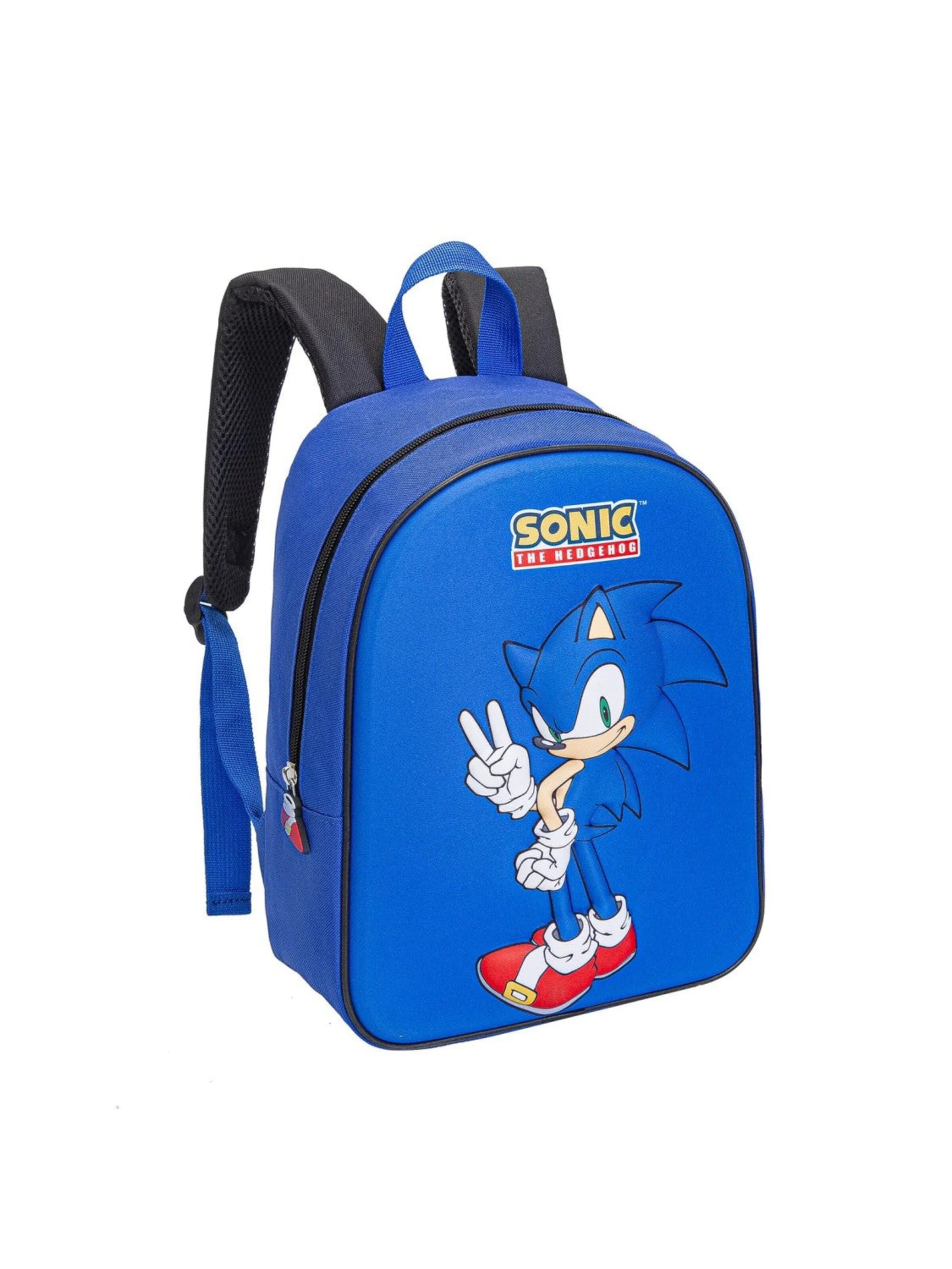 Sonic the Hedgehog Rugzak 'Sonic The Hedgehog Rugzak Blauw 3D Voorkant Verstelbare Schouderbanden Officieel Gelicenseerd' in Blauw