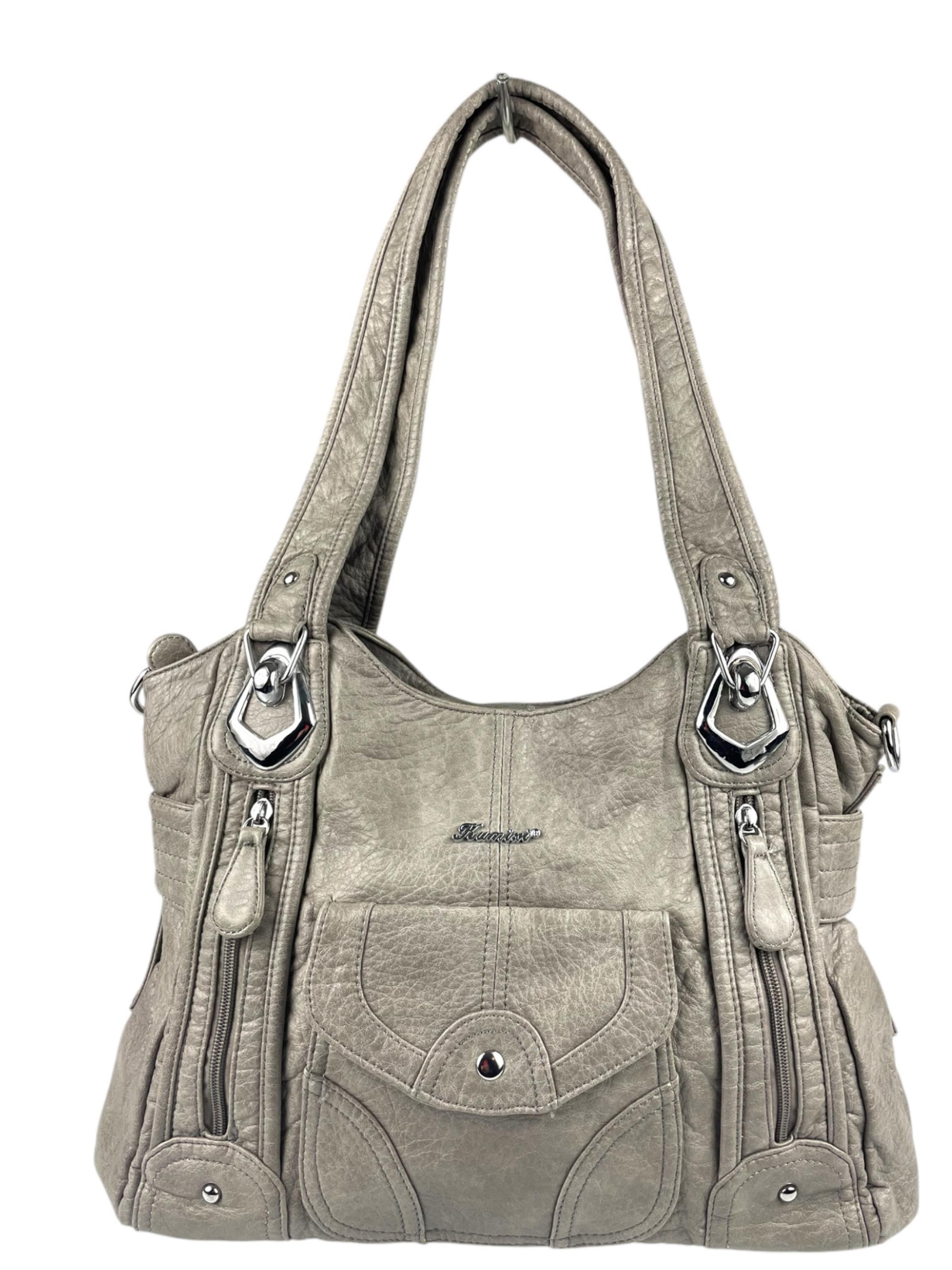 Borsa a spalla di Kumixi in grigio: frontale