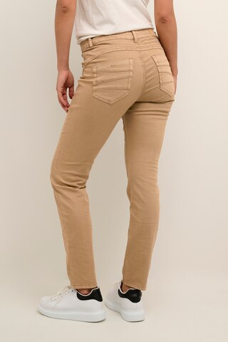 Coupe slim Jean 'Lotte' Cream en marron