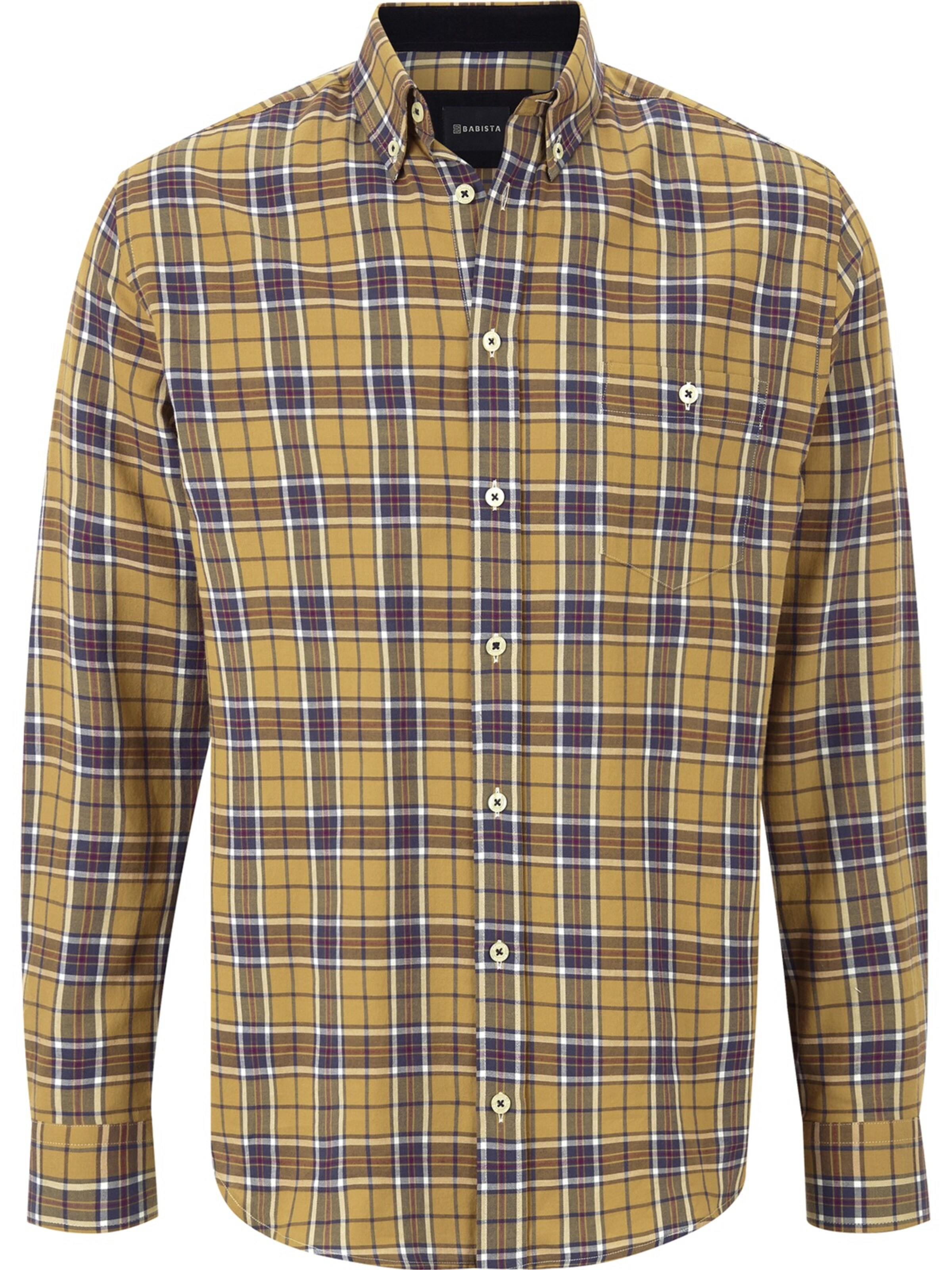 BABISTA Regular fit Button Up Shirt 'Clemelti' in Yellow: front
