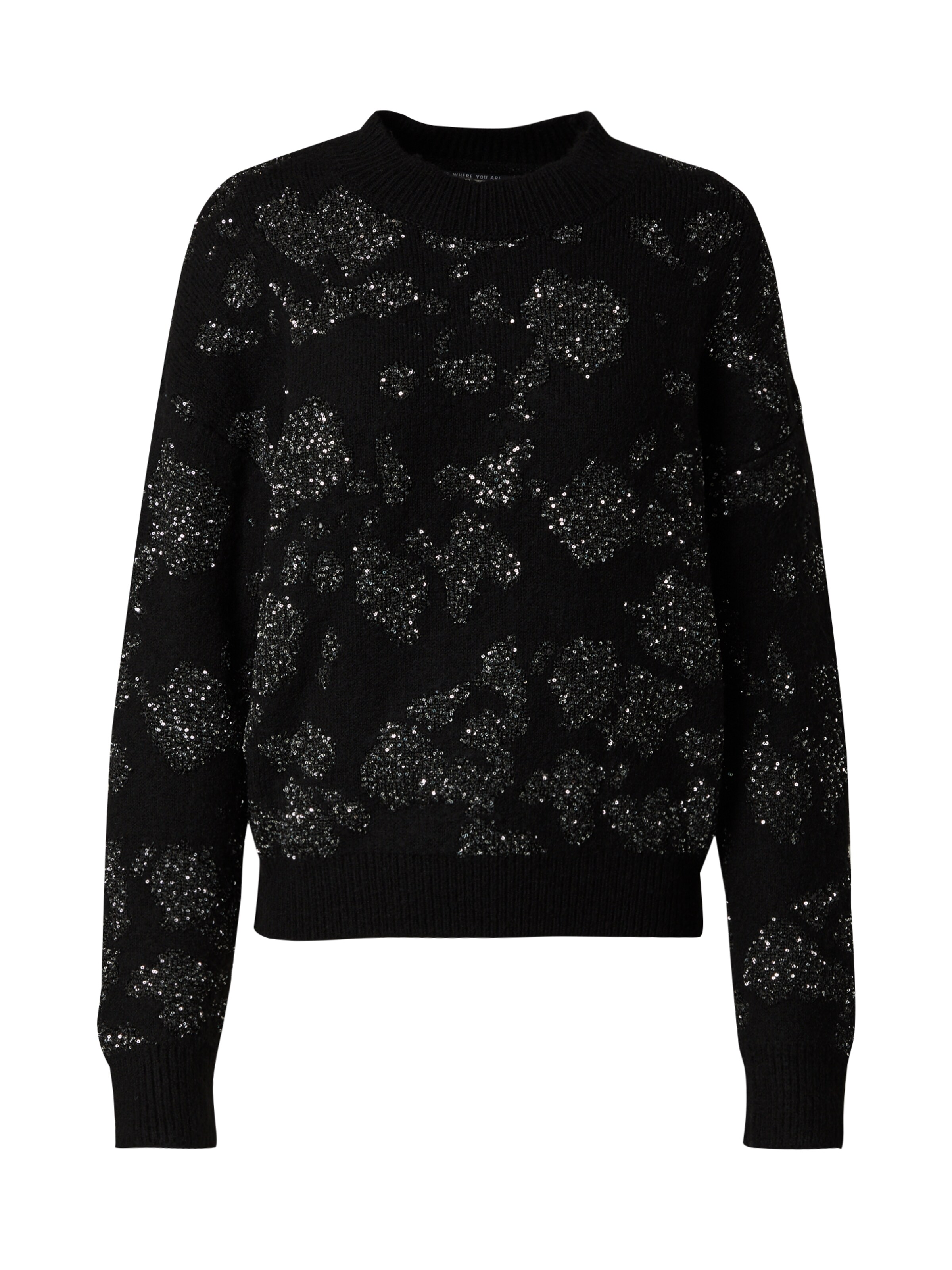 Pull-over QS en noir : devant