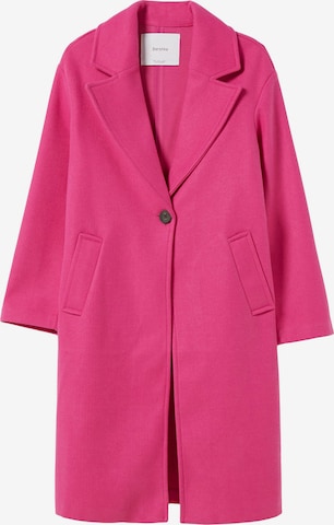 Bershka Płaszcz przejściowy w kolorze różowy: przód