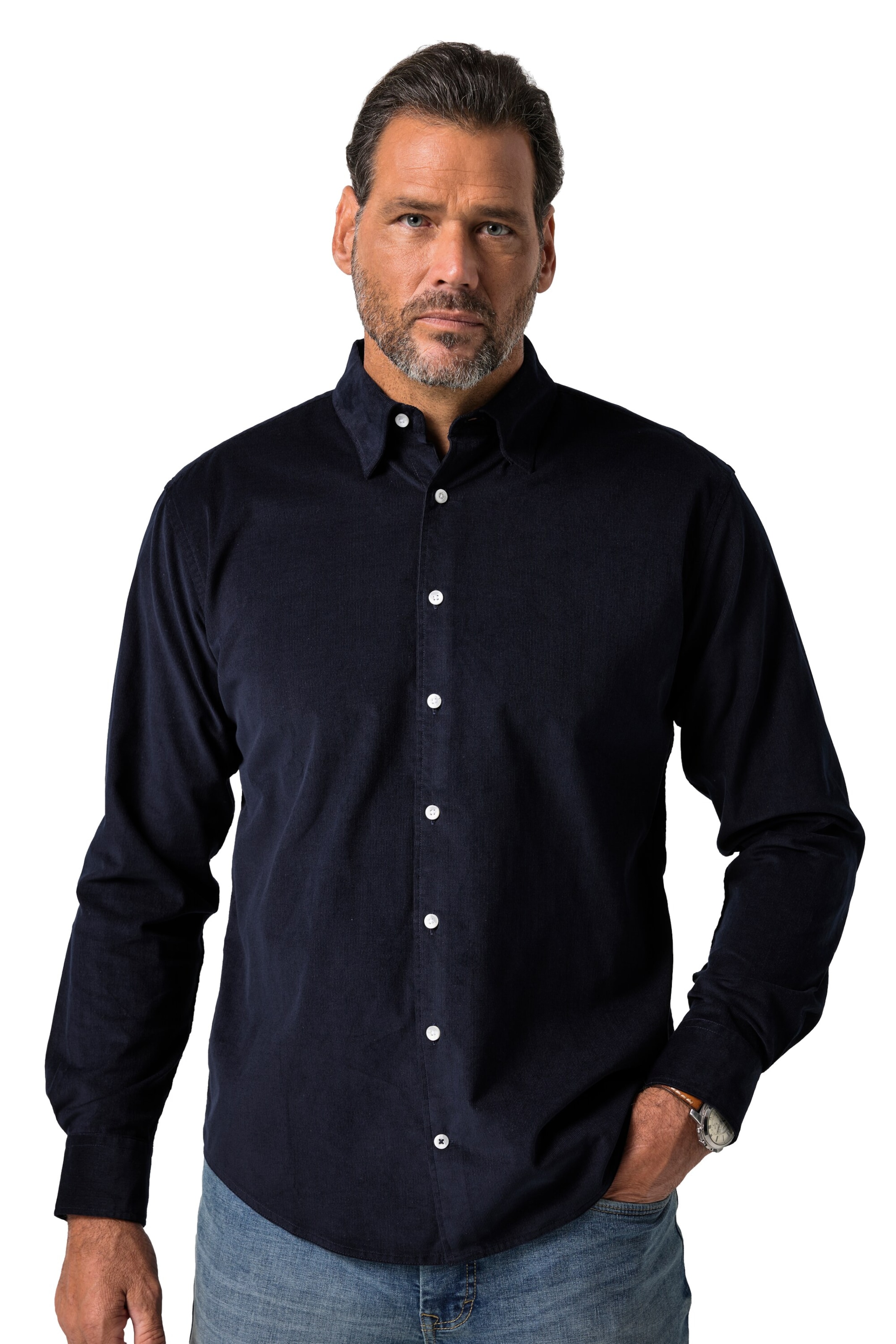 JP1880 Regular Fit Hemd in Blau: Vorderseite