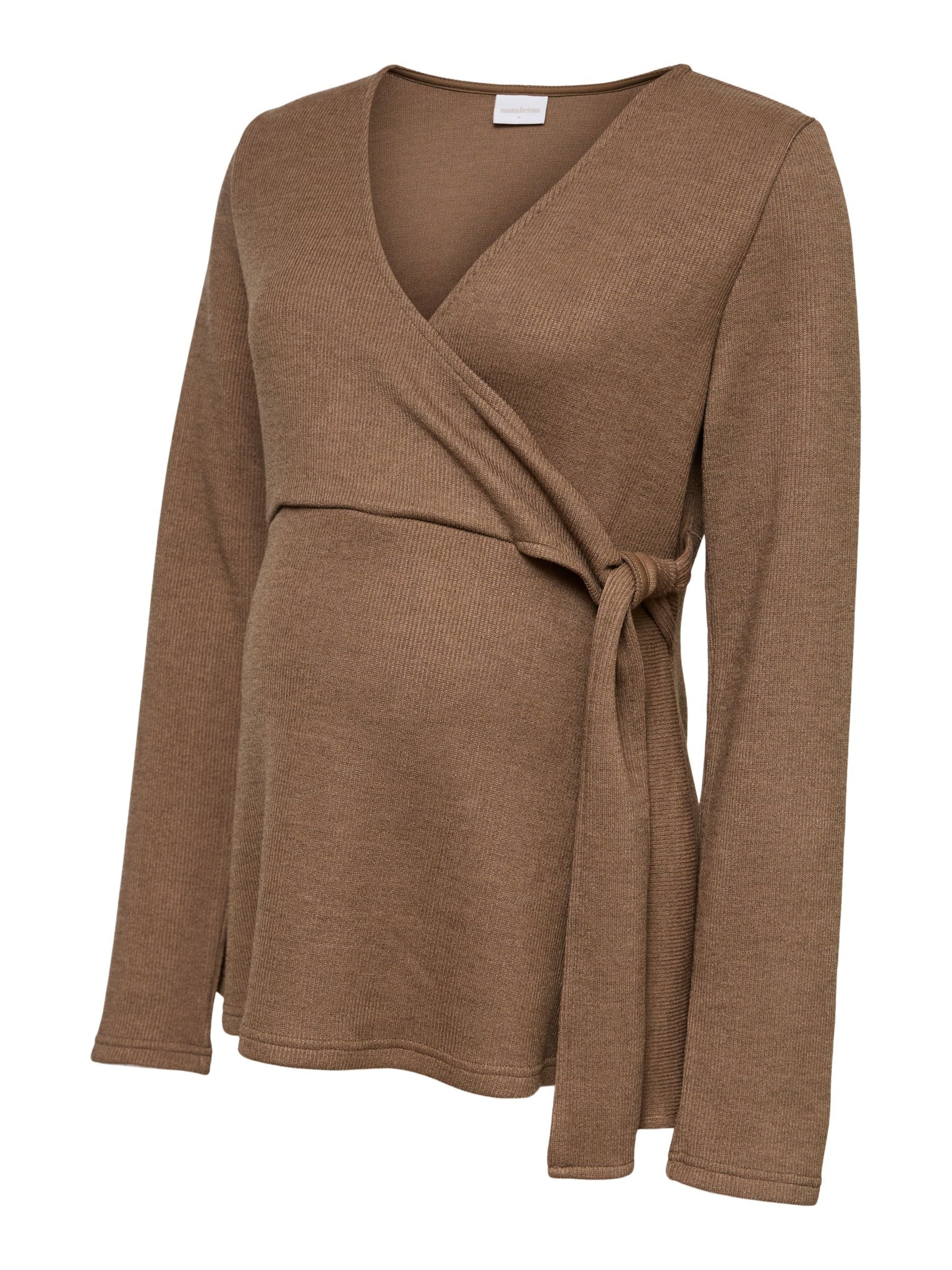 MAMALICIOUS Strickjacke 'MLHarriet Tess' in Braun: Vorderseite