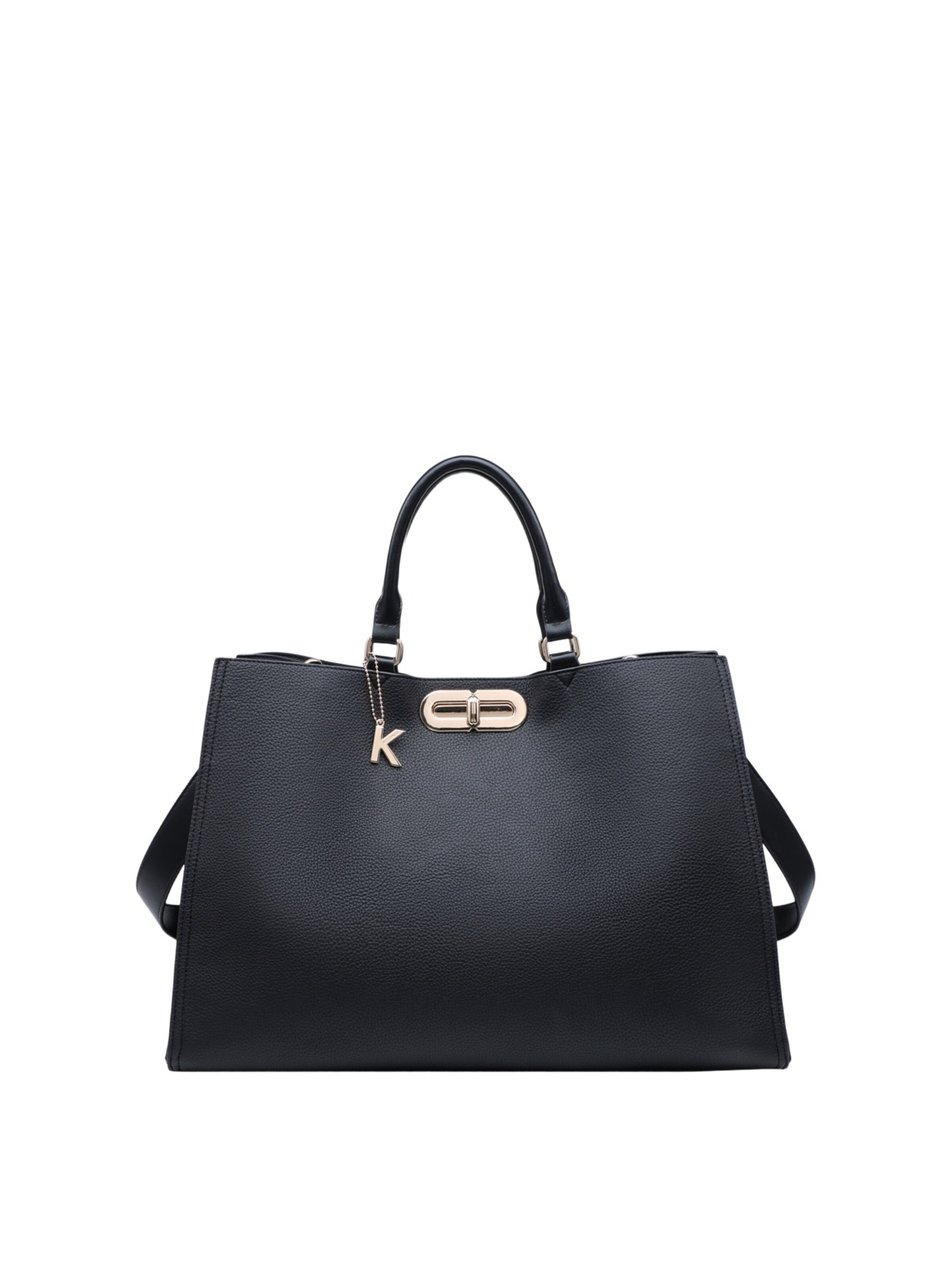 Borsa a mano di Kassandra in nero: frontale