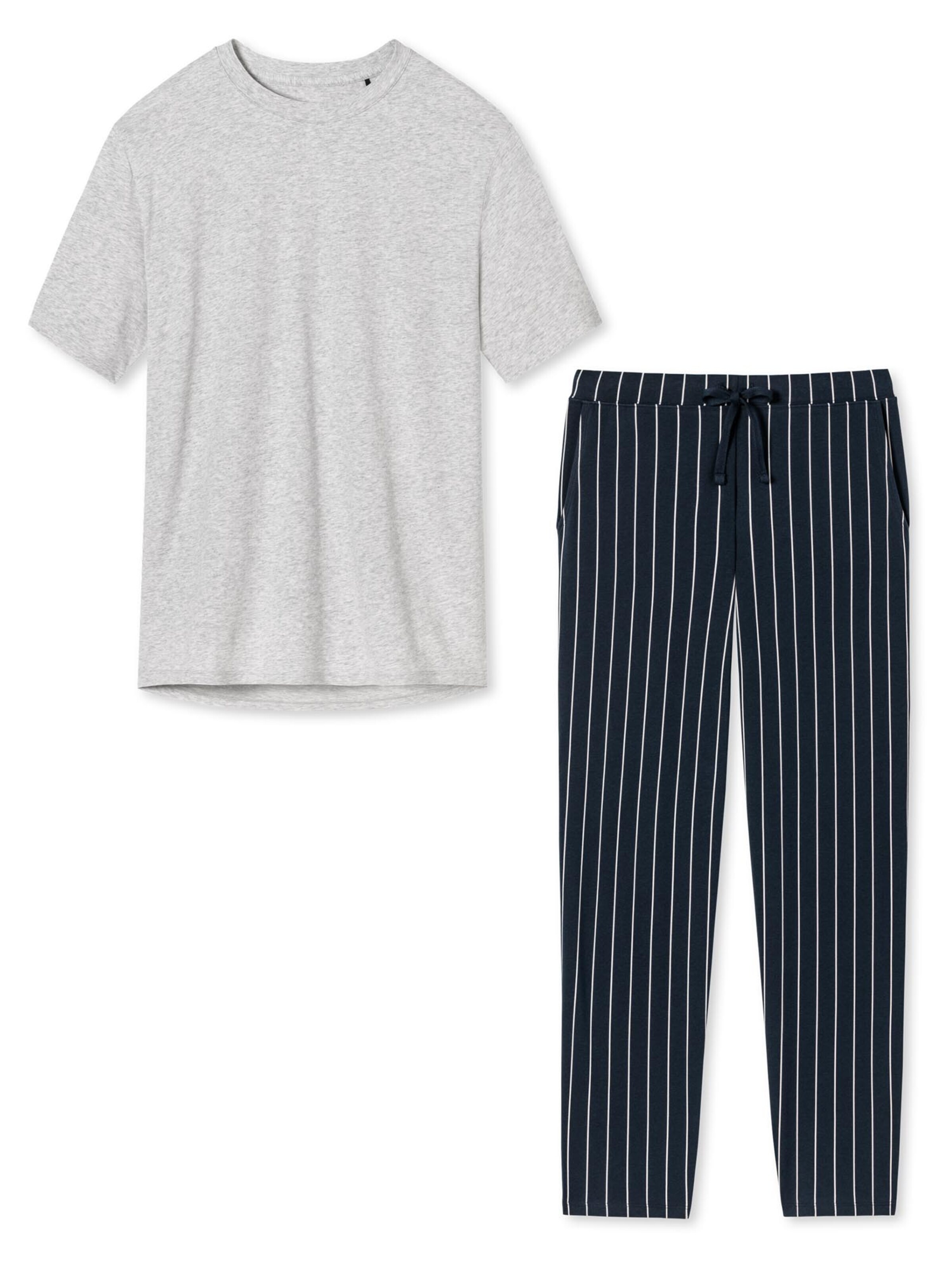 SCHIESSER Pajama 'Cotton' in Grey: front