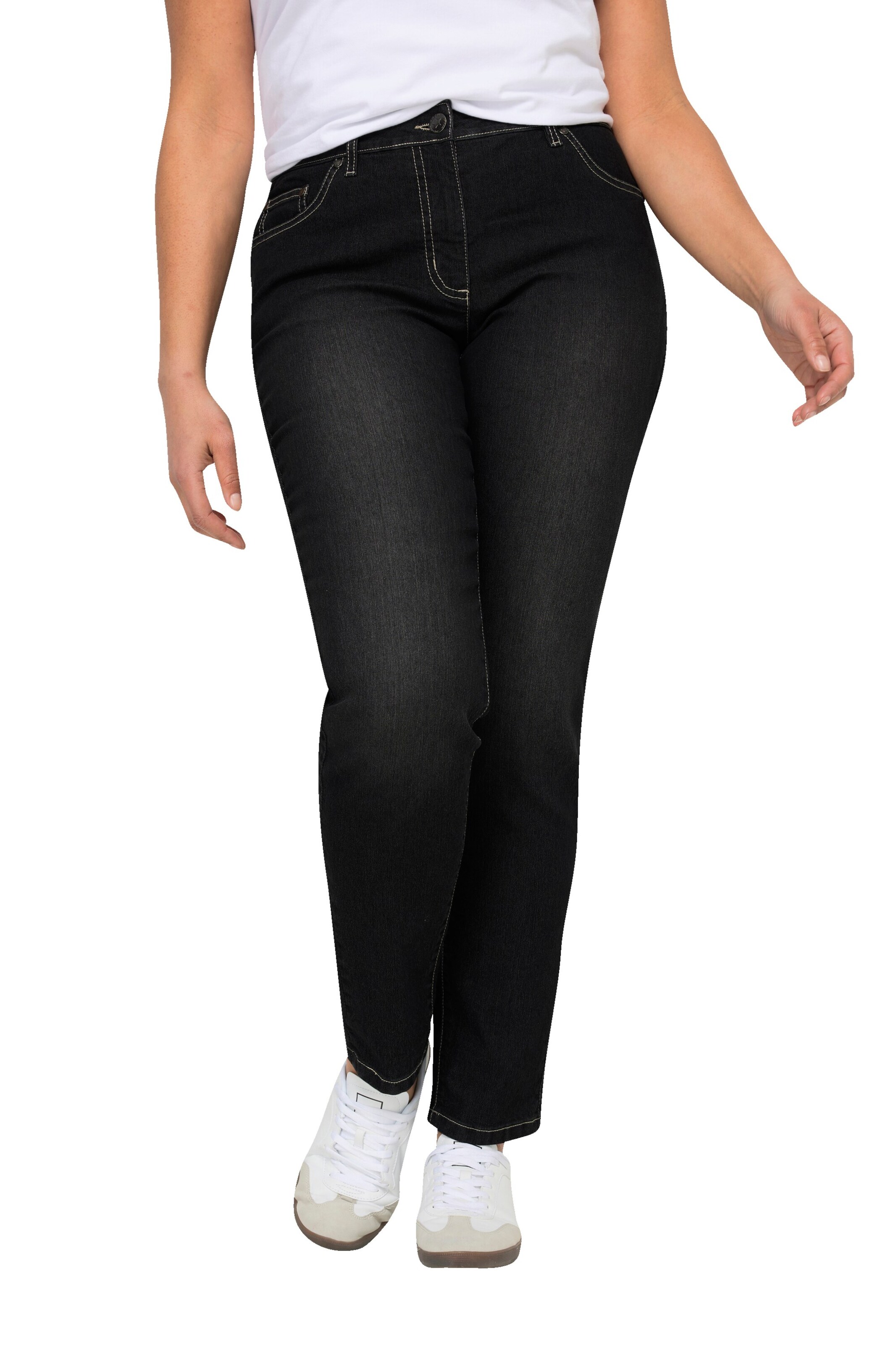 Angel of Style Slimfit Jeans in Zwart: voorkant