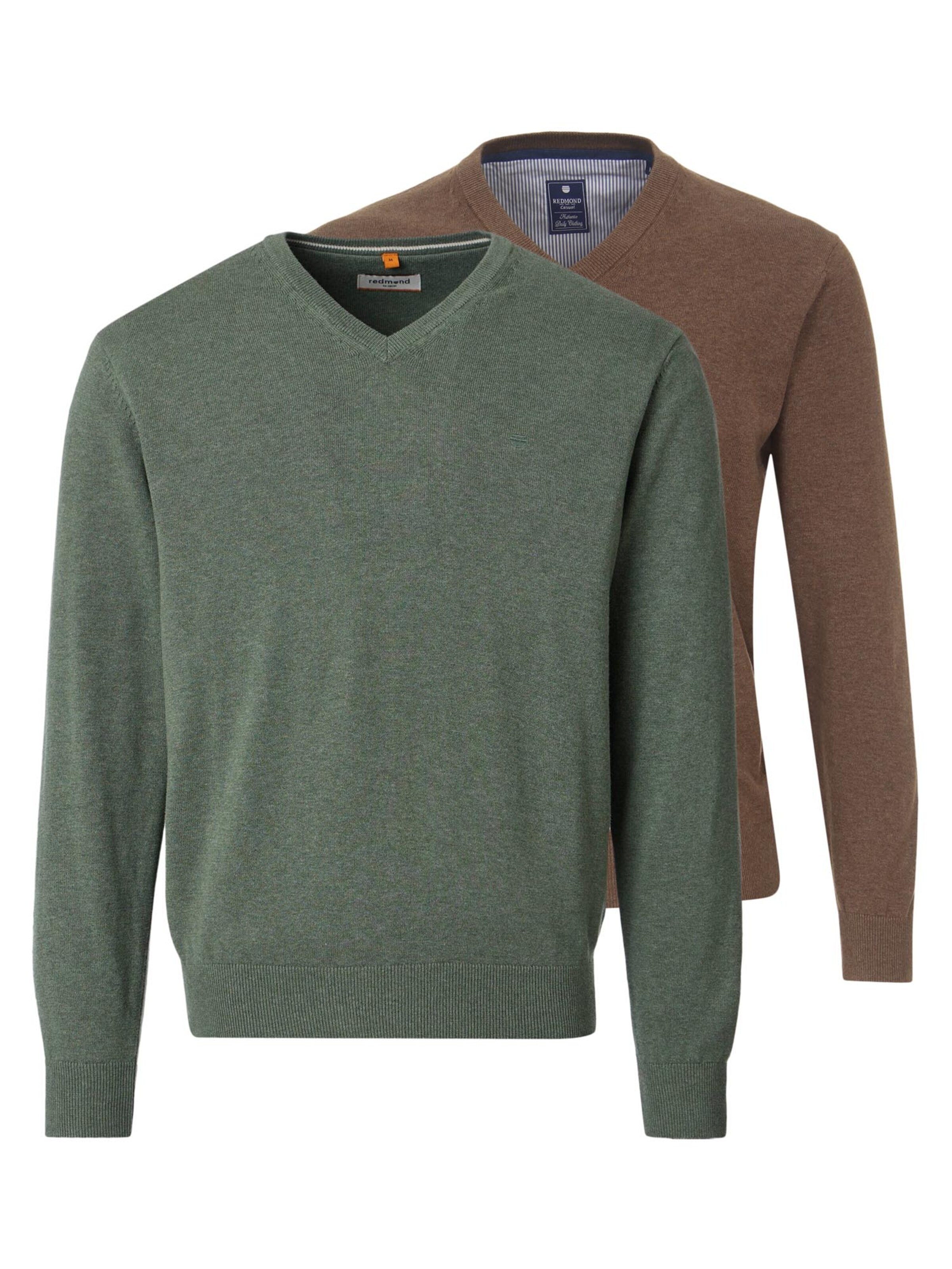 Pull-over 'Basic' redmond en marron : devant