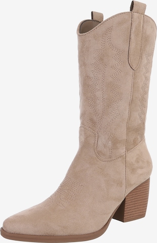 Ital-Design Cowboy Boots in Brown: front