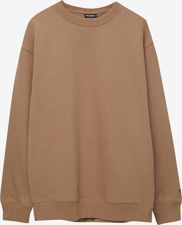 Pull&Bear Sweatshirt in Bruin: voorkant