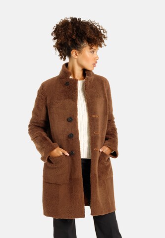 Werner Christ Winter Coat 'Dunja CW' in Brown: front