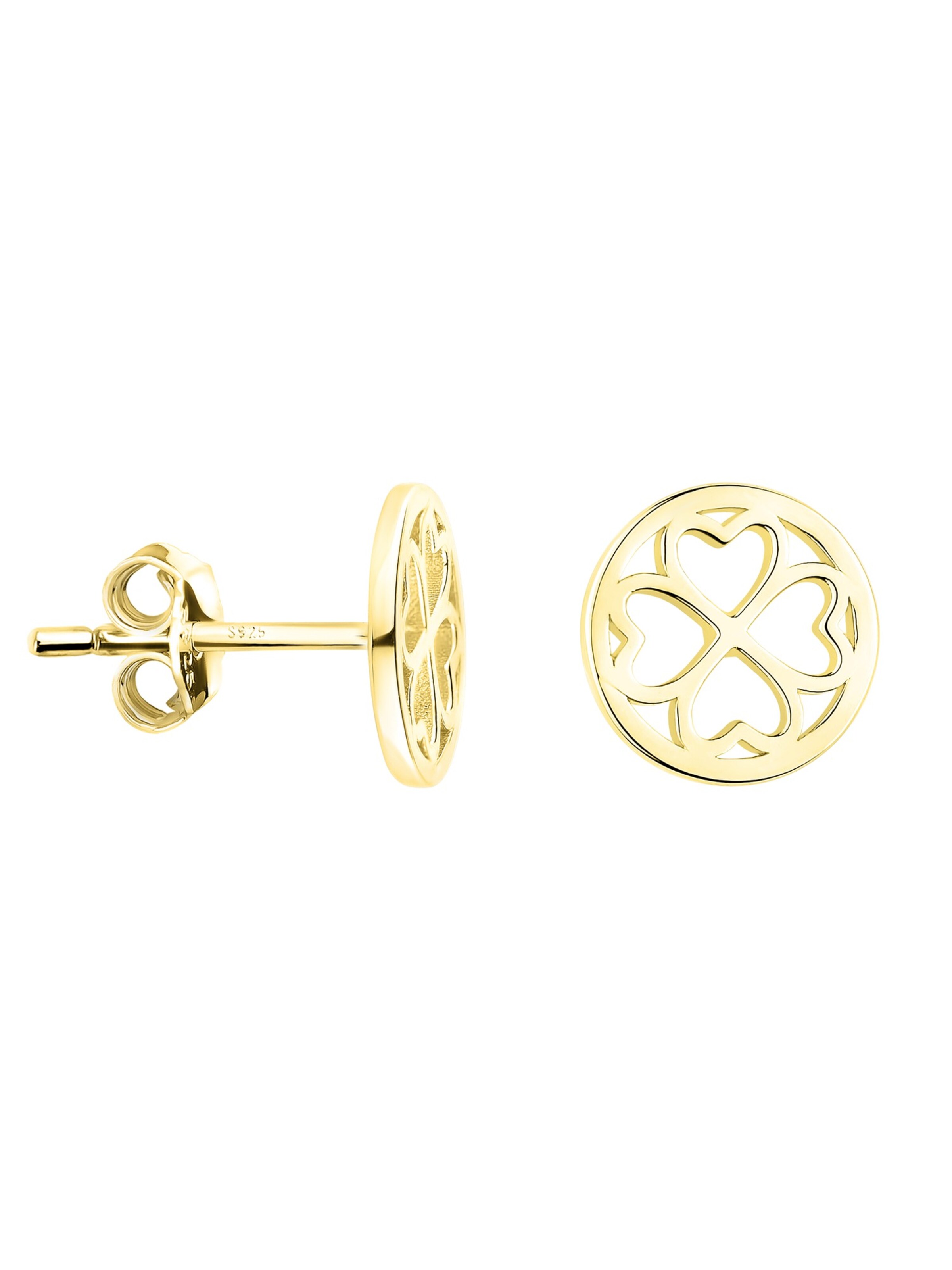 Sofia Milani Ohrringe 'Circle Cloverleaf'‌‌‌‌‌‌‌‌‌ in Gold: Vorderseite