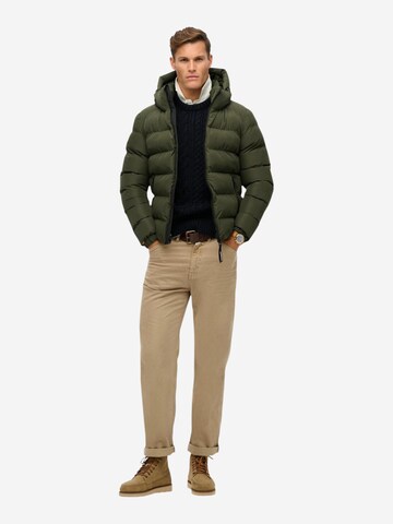 Superdry Winterjas 'Hooded Sports Puffer Jacket SDM5011905A' in Groen