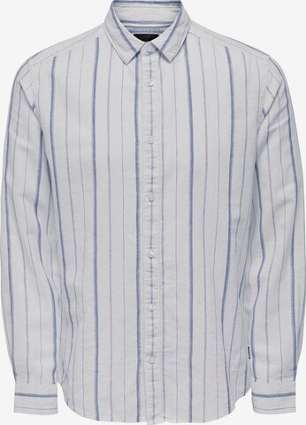 Coupe regular Chemise 'CAIDEN' Only & Sons en blanc : devant