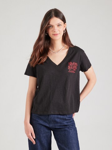 REPLAY - Camiseta en negro: frente