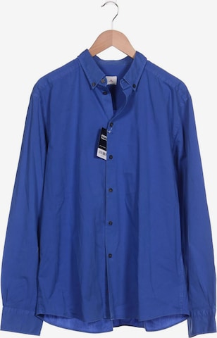 Peuterey Button Up Shirt in XXXL in Blue: front