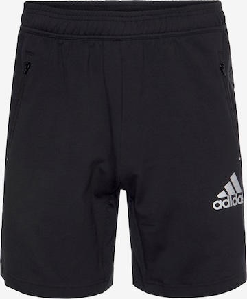 ADIDAS SPORTSWEAR Regular Workout Pants in Black: front