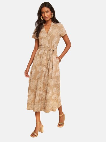 love & roses Shirt Dress in Beige: front