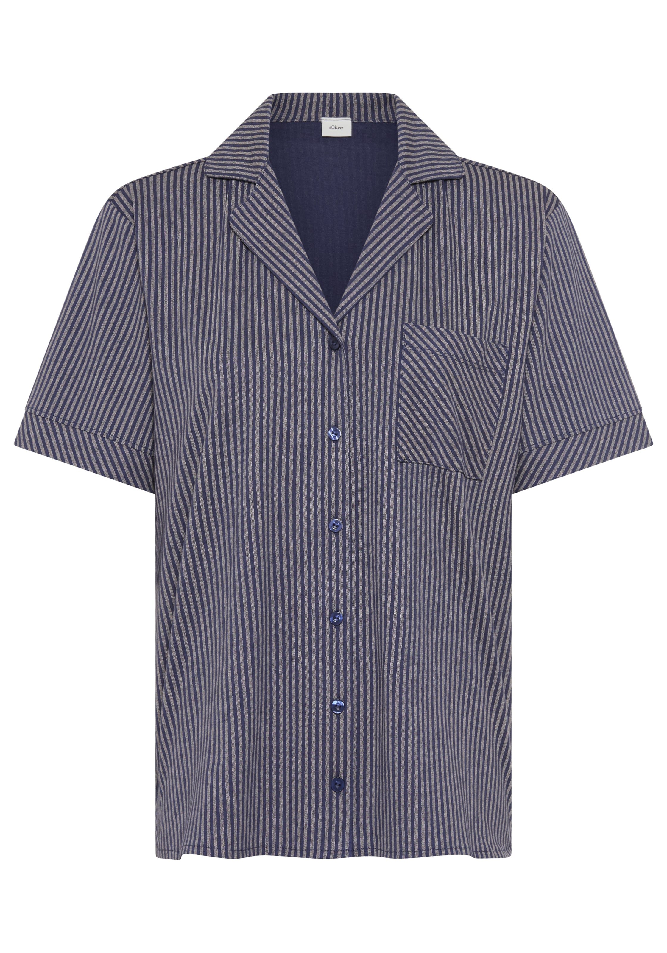s.Oliver Pajama Shirt in Blue: front